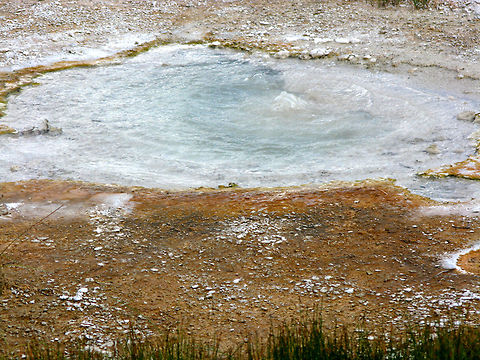 Yellowstone Boiling Geyser Pools Large geyser pool at Yellowstone. Geyser,Landscapes,Wyoming,Yellowstone National Park