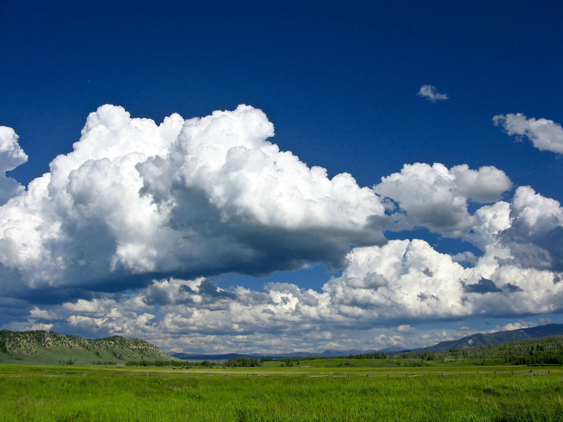 Big Sky in Teton Park Beautiful clouds hover in a deep blue sky at Teton Park. Clouds,Grand Teton National Park,Landscapes,Wyoming