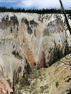 Grand Canyon of Yellowstone Portrait showing the enormous depth of the Grand Canyone of Yellowstone. Landscapes,Wyoming,Yellowstone National Park