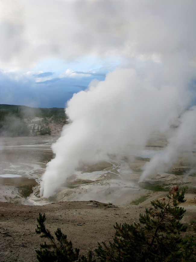 Fumerols at Yellowstone Steam-emitting openings in the Earth&#039;s crust. Landscapes,Wyoming,Yellowstone National Park
