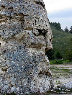 Lava Swell face structure Lava has formed a structure in Yellowstone that appears to be a face when looked at from the side. Landscapes,Wyoming,Yellowstone National Park