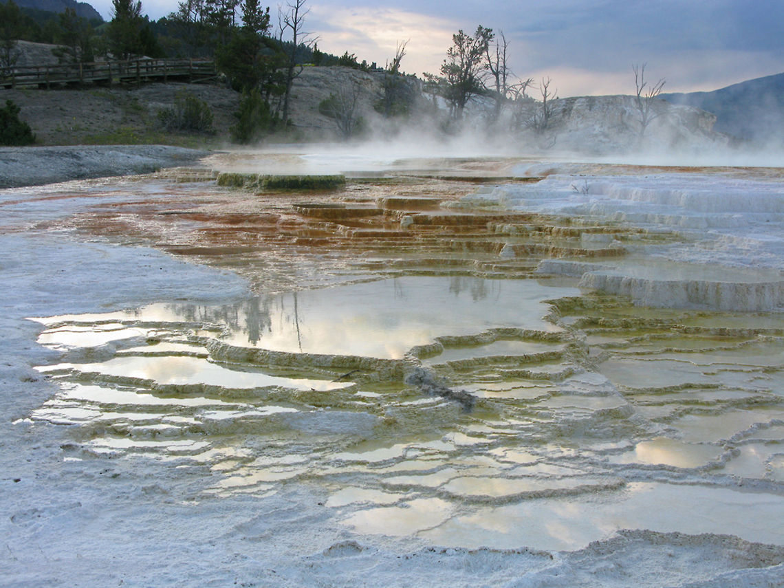 Mammoth Hot Springs A "lake" kind of view of the Mammoth Hot Springs. Landscapes,Wyoming,Yellowstone National Park
