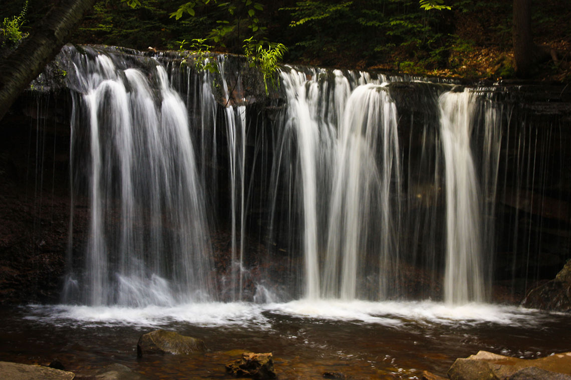 Ricketts Glen Falls 5 A wide view of a fantastic waterfall at Rickets Glen Falls. Stream,Waterfall