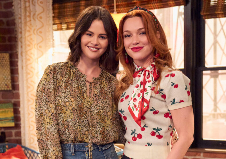 Selena Gomez and Jennifer Stone on set for Wizards Beyond Waverly Place