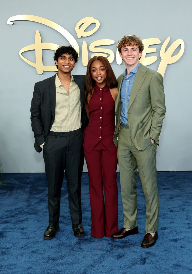 Aryan Simhadri, Leah Sava Jeffries and Walker Scobell at Disney Upfronts