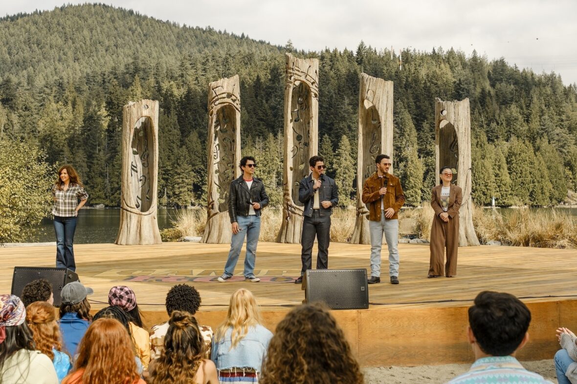 Maria Canals-Barrera, Jonas Brothers and Sherry Cola in Camp Rock 3 still