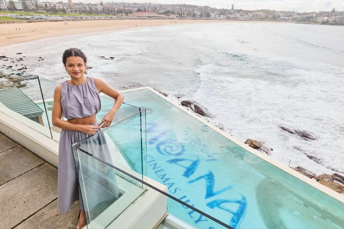 Catherine Laga'aia poses at Sydney photo call 