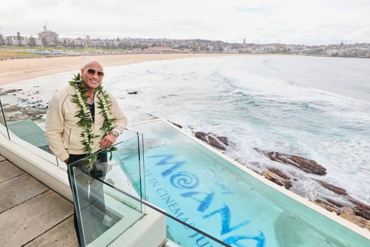 Dwayne Johnson poses at Sydney photo call 