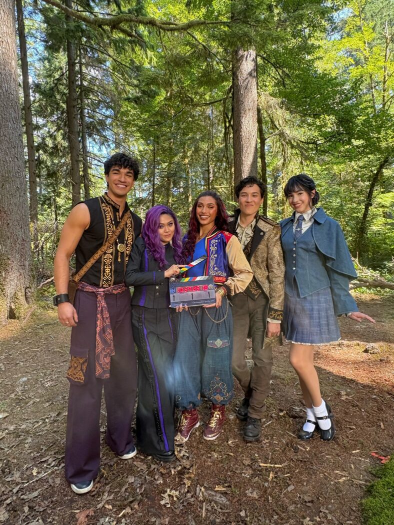 Hidden Heroes cast pose for a photo on set as filming begins