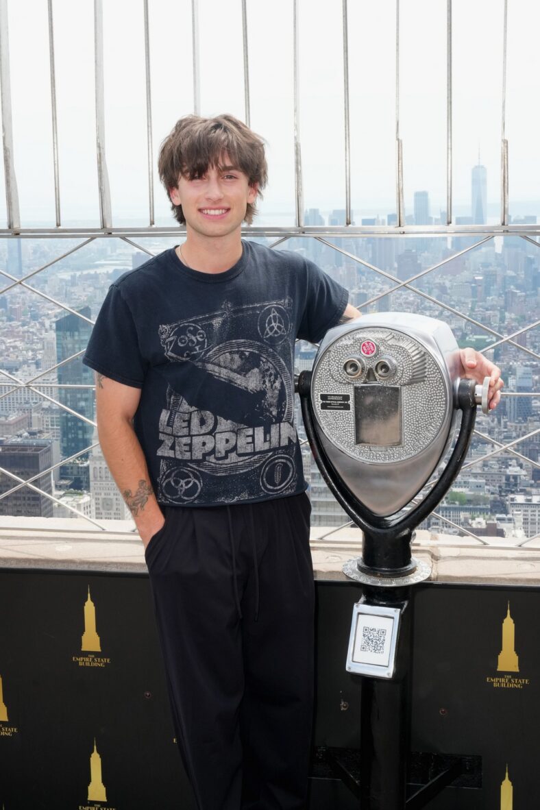 Johnny Orlando poses at the Empire State Building