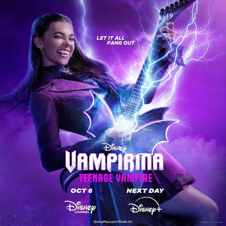 Kenzi Richardson plays a guitar on Vampirina season two key art