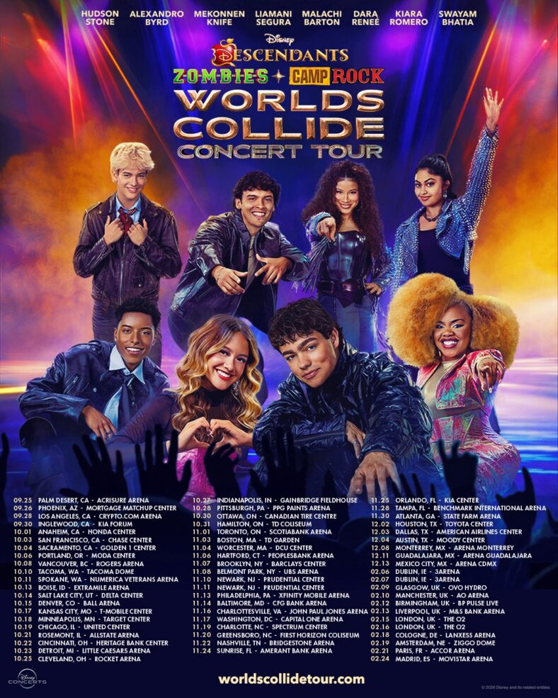 Worlds Collide Concert Tour dates and cities poster