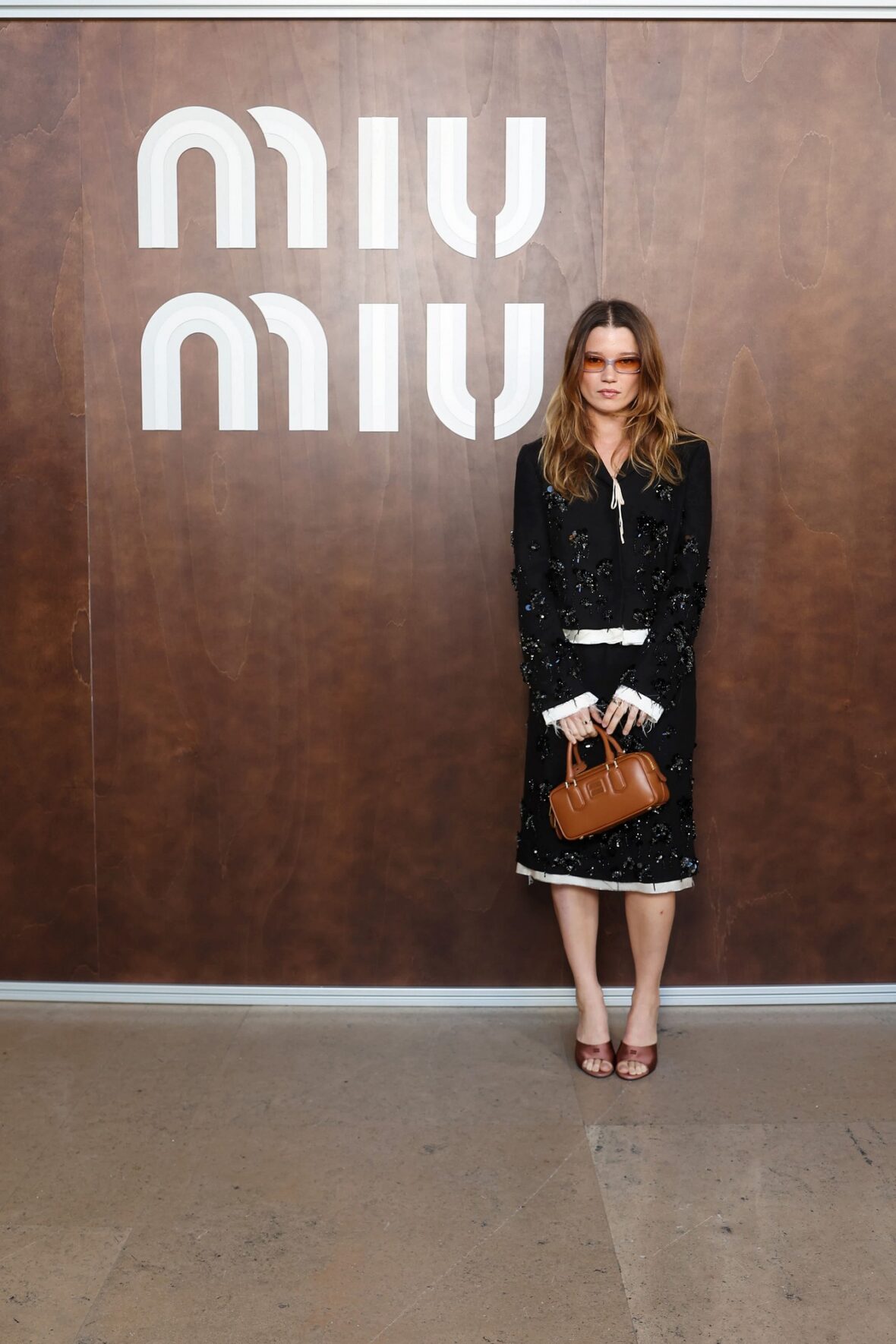 Rain Spencer attends the Miu Miu fashion show in Paris