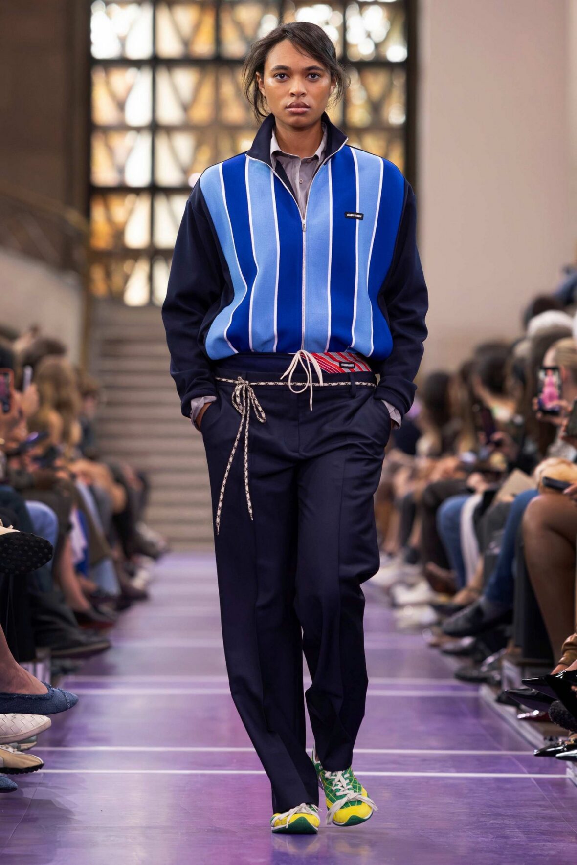 Chandler Kinney walks Miu Miu fashion show in Paris
