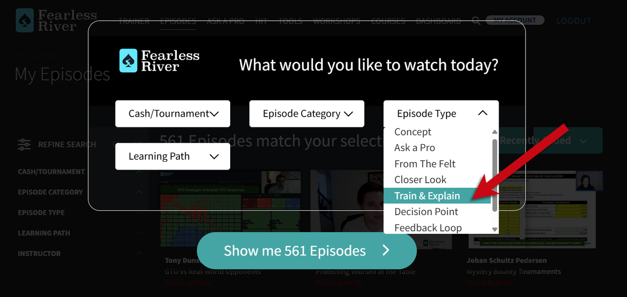 Episodes-Refine-Filter-Train-Explain