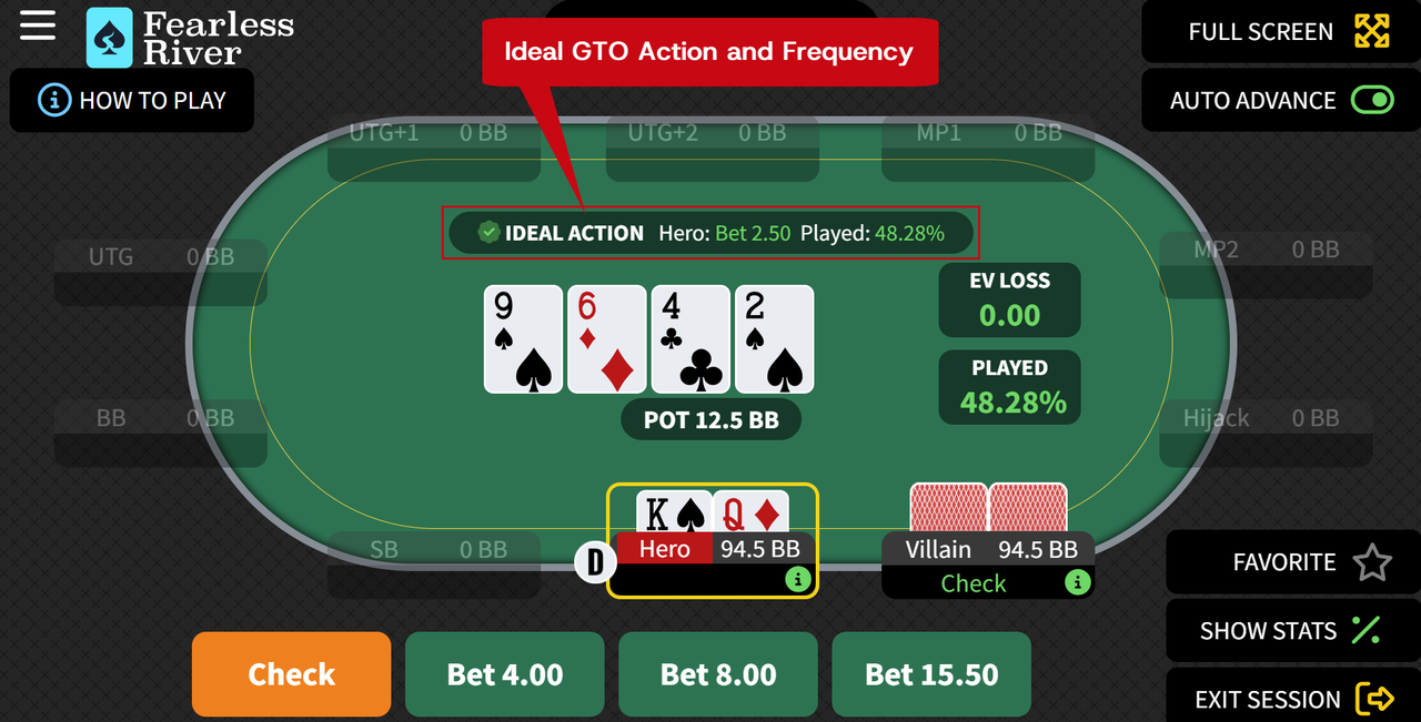 GTO-Trainer-Ideal-Action-Played