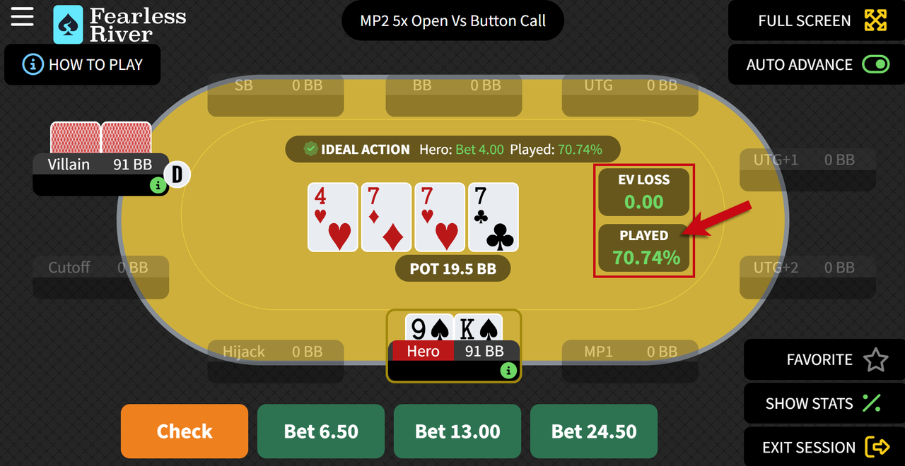 GTO-Trainer-Percentage-Played