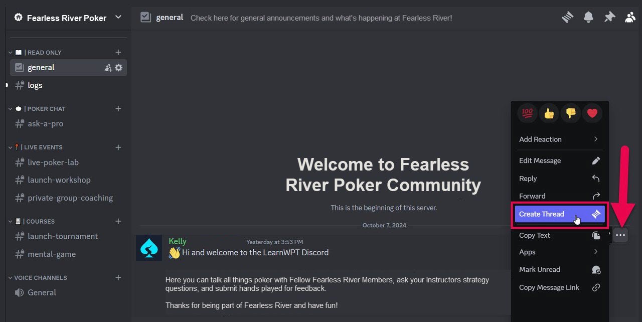 discord - start thread