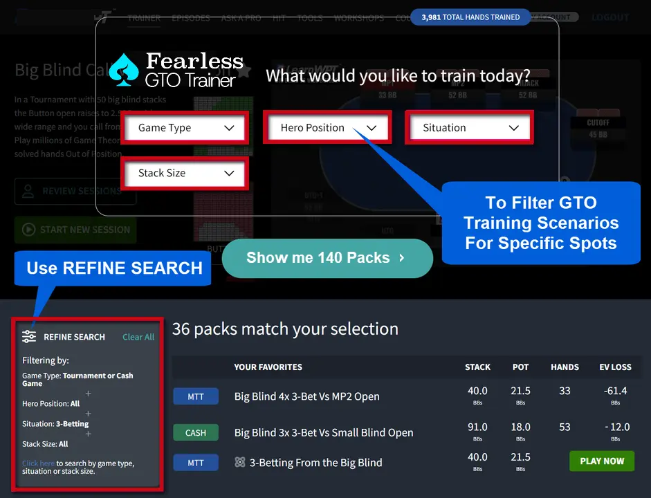 GTO-Trainer-Refine-Search