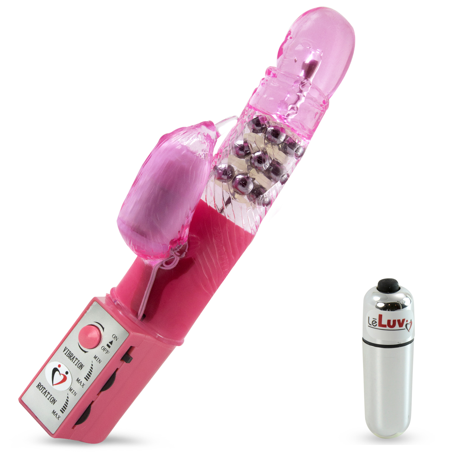 Rabbit Vibrator LeLuv Multispeed Quiet 9.5 Inch and Mini Bullet