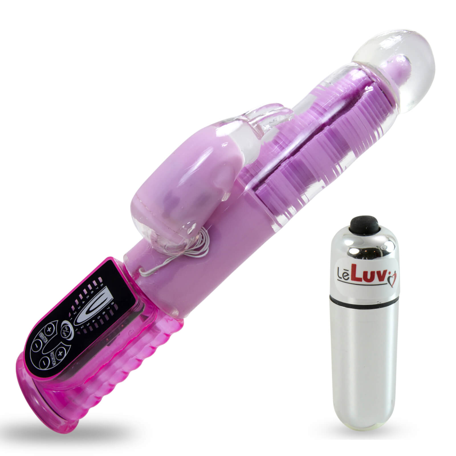 Rabbit Vibrator LeLuv WAVE MOTION Shaft LED Controls with Mini Bullet | eBay