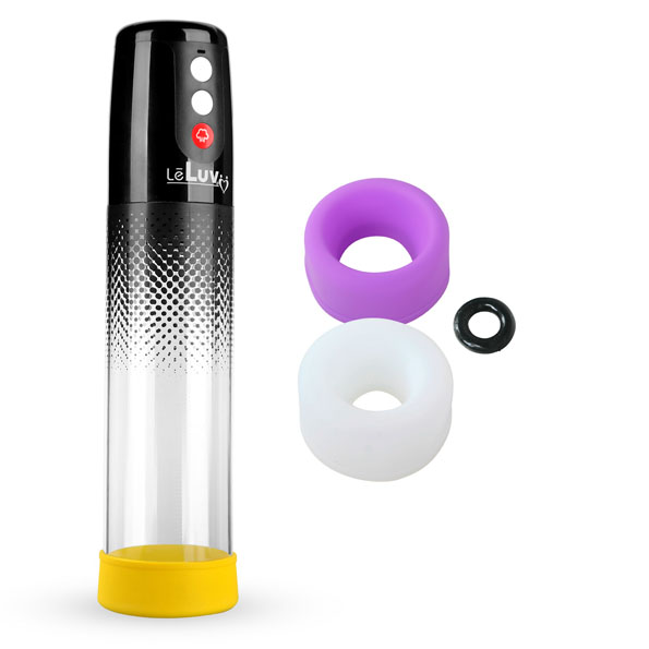LeLuv iPump Battery Powered Penis Pump with Donut Penis Ring & 3 Premium  Sleeves | eBay