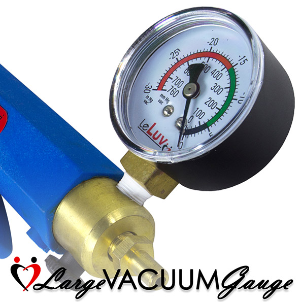 MAXI with Gauge Blue Grip Brass Vacuum Pump Handle w/ Clear Hose Picture 4