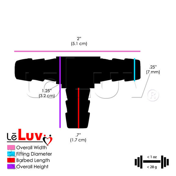 LeLuv 2-Pack T-Connector Hose Fitting PART for Vacuum Pumps Picture 3