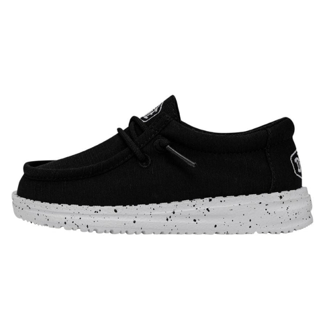 Boys Wally Linen Shoes - Lightweight & Slip-On (Synthetic Sole) Hey Dude