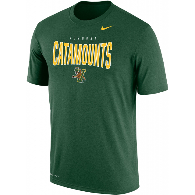 Nike / Men's Vermont Catamounts Green DriFIT Cotton TShirt