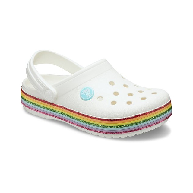 kids crocband rainbow glitter