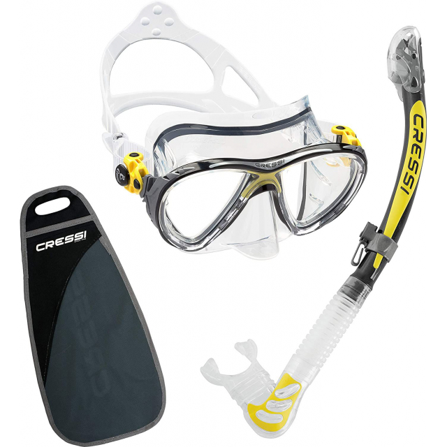 Maschera E Snorkel CRESSI Big Eyes - Design Rivoluzionario, Lenti Inclinate, Taglia Unica Adulti
