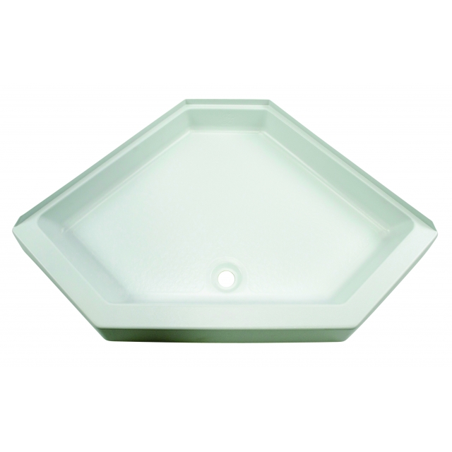 LIPPERT / Neo Angle Shower Pan with Center Drain and 5" Apron; 34" x 34