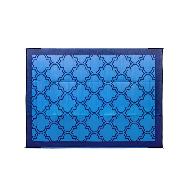 Camco / Outdoor Mat 9' x 12' Lattice, Blue/Blue (E/F)