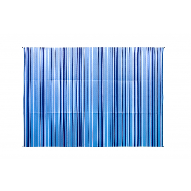 Camco / Outdoor Mat 9' x 12' Stripe, Dk.Blue/Lt.Blue/White (E/F)