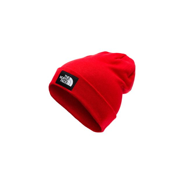 north face dock worker beanie red