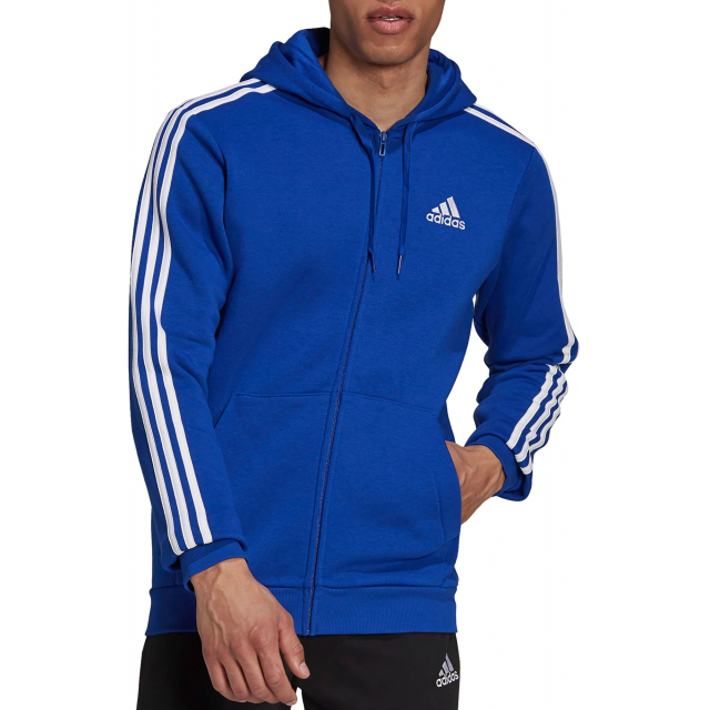 Adidas / Men's Essentials Fleece 3Stripes Full Zip Hoodie