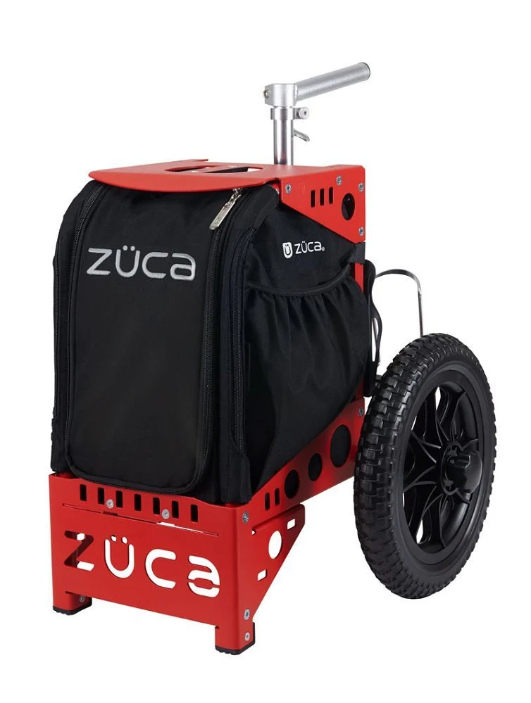 \MSDGDC01WorkDrivePOS PicturesBags & StrapsZucaRed_Compact Cart.jpg ZUCA Compact Disc Golf Cart - Black Red