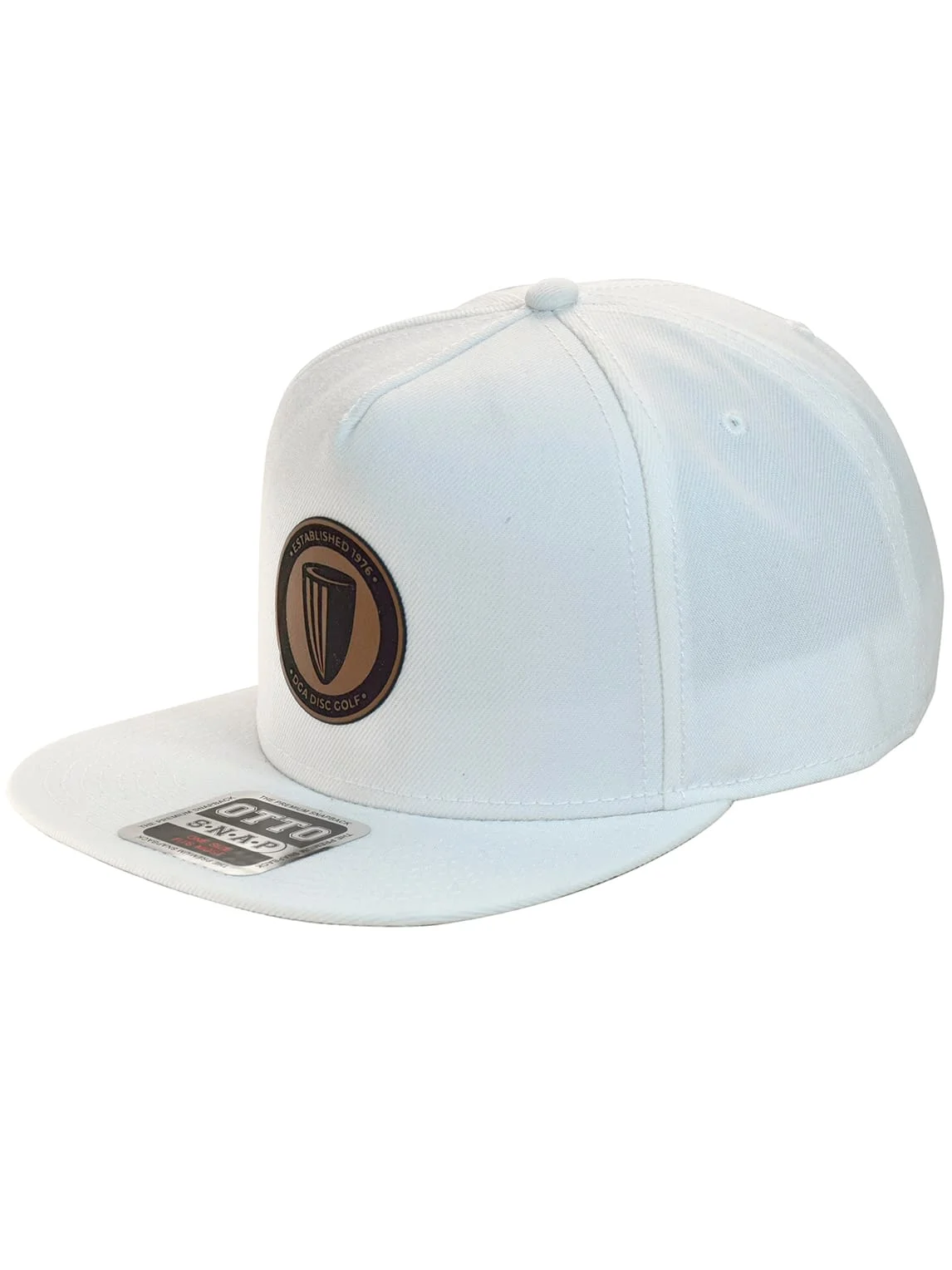 leather-patch-premium-flat-bill-snapback-white DGA Leather Patch FlatBill Hat - White, Snapback
