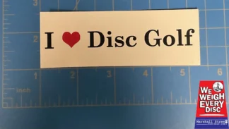 I Love Disc Golf Sticker, Small