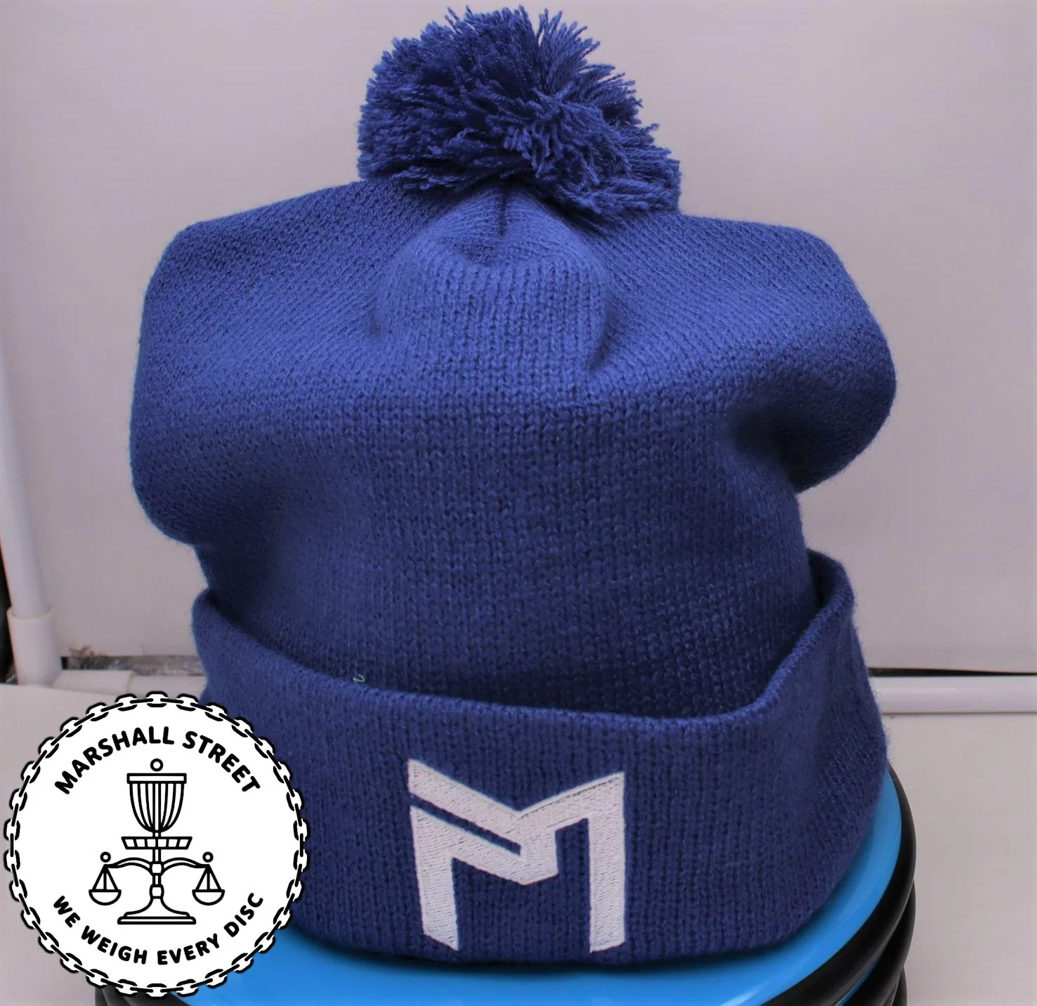 McBeth Logo Cuff Beanies01 Paul McBeth Cuff Pom Beanie - Blue, Solid