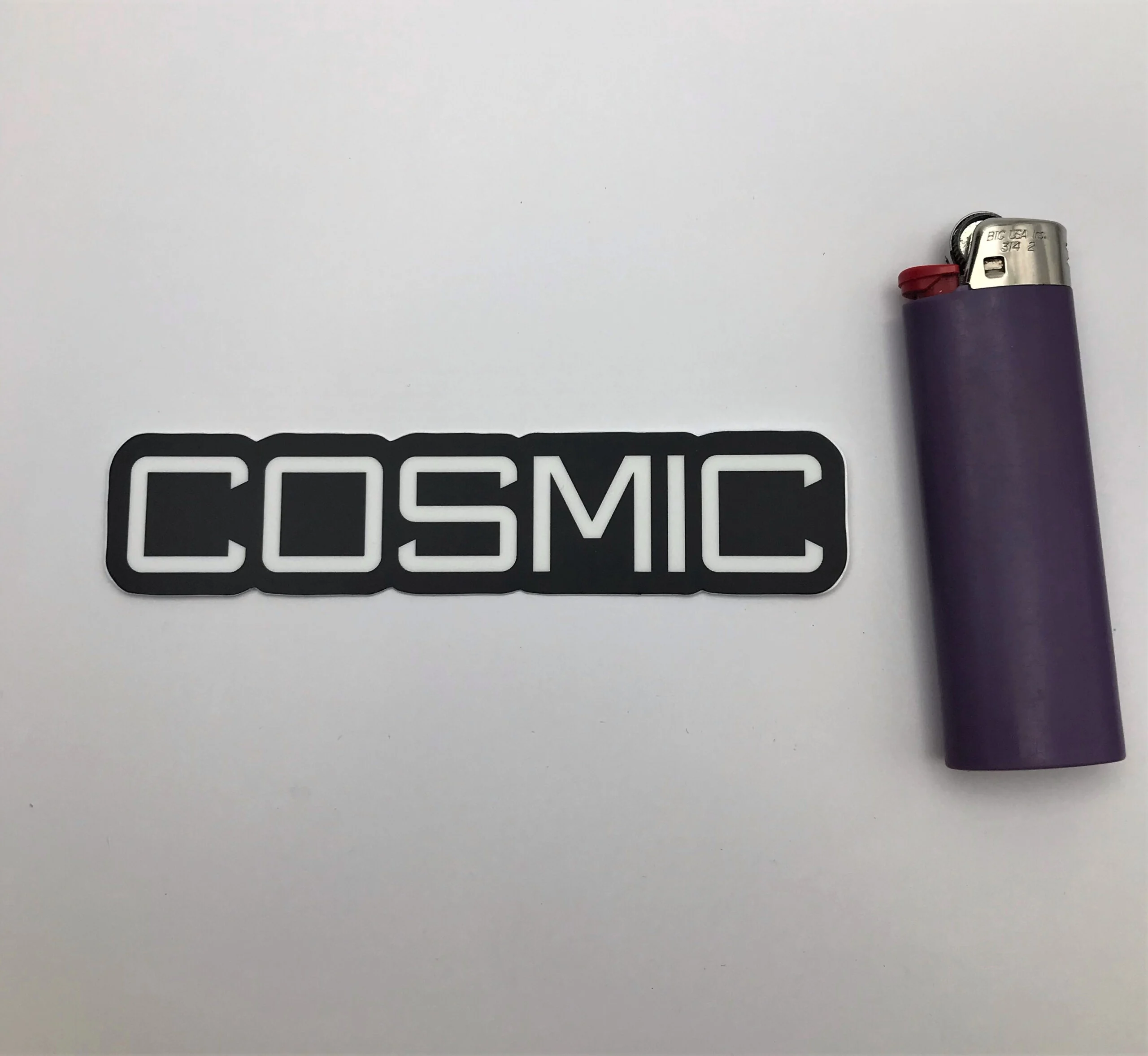 000103 Cosmic Disc Golf Stickers - Black White, 1" x 4"