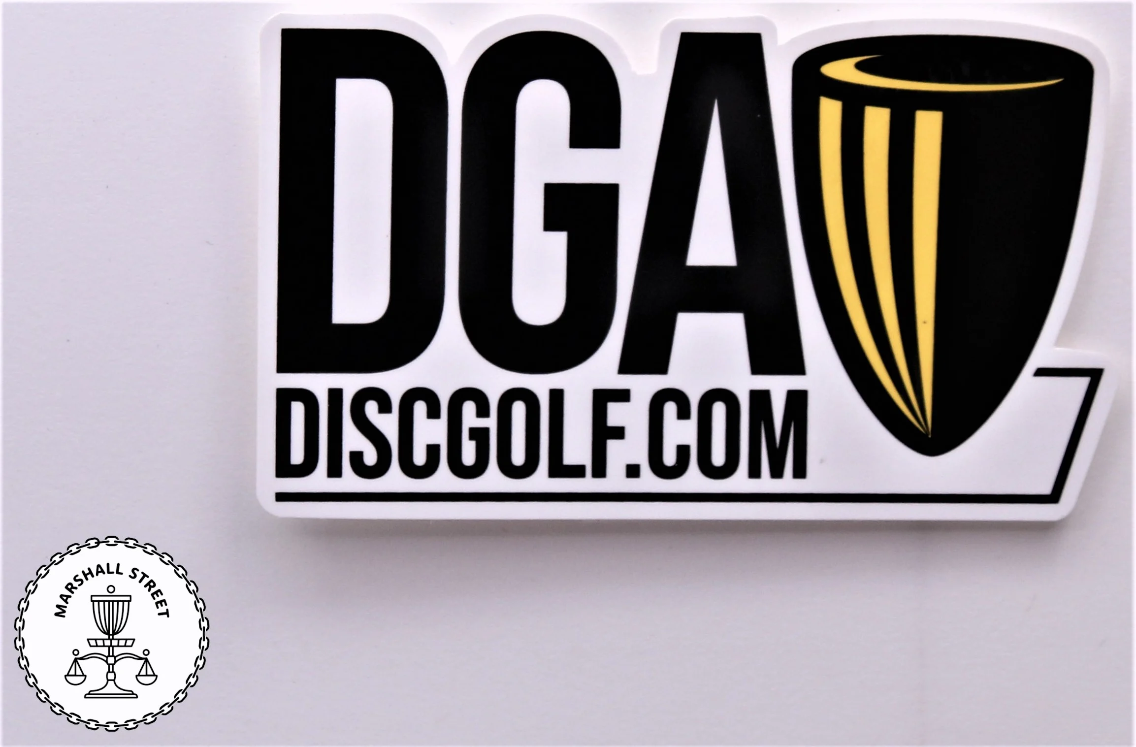 000110 DGA Die Cut Sticker - Yellow, 4" x 2.25"