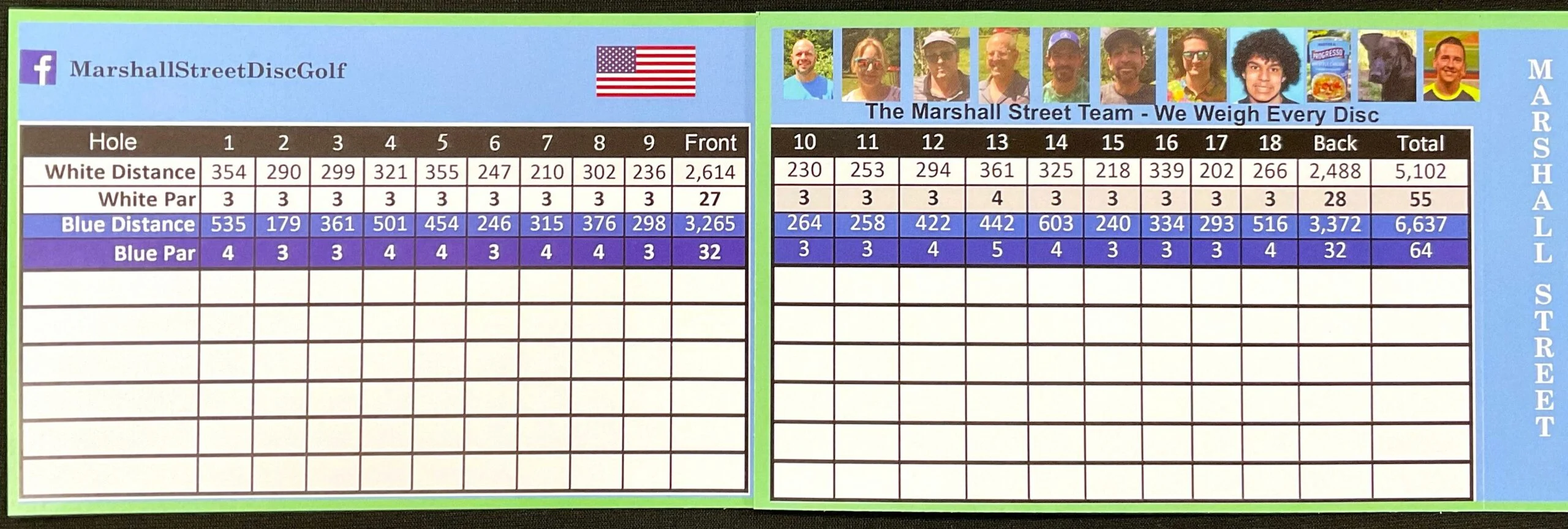 Pyramids Disc Golf Course Scorecard
