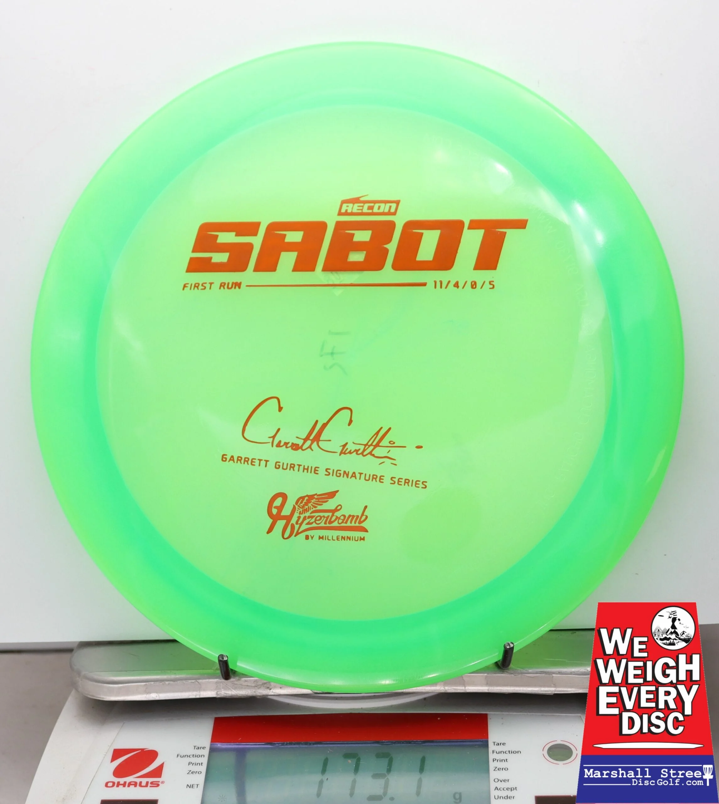 046634 Recon Sabot, Garret Gurthie - 1st Run - #08 LtGreen, 173