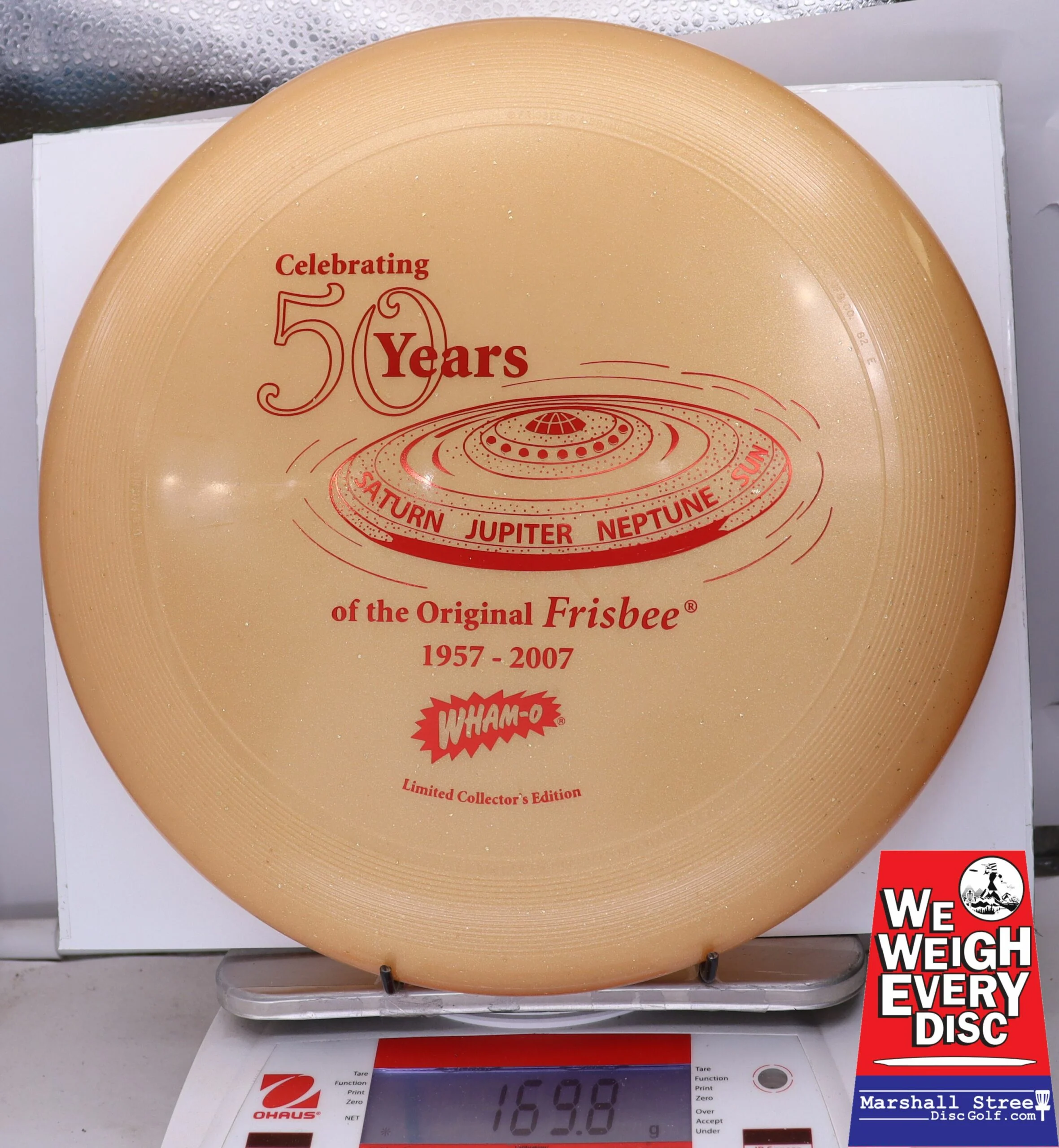 065415 Wham-O UMAX Frisbee, 50th - #07 Gold, 170