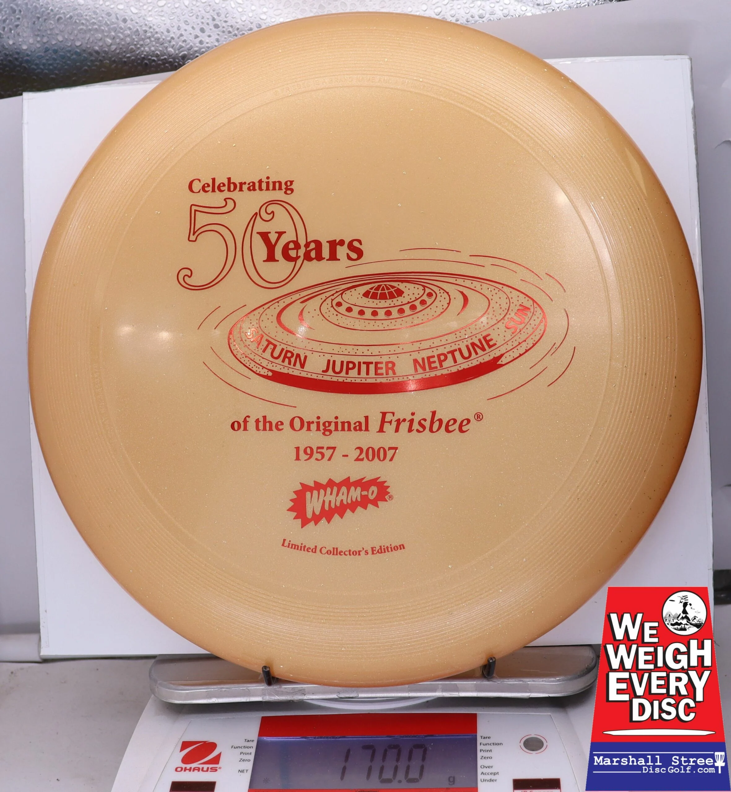 065417 Wham-O UMAX Frisbee, 50th - #09 Gold, 170