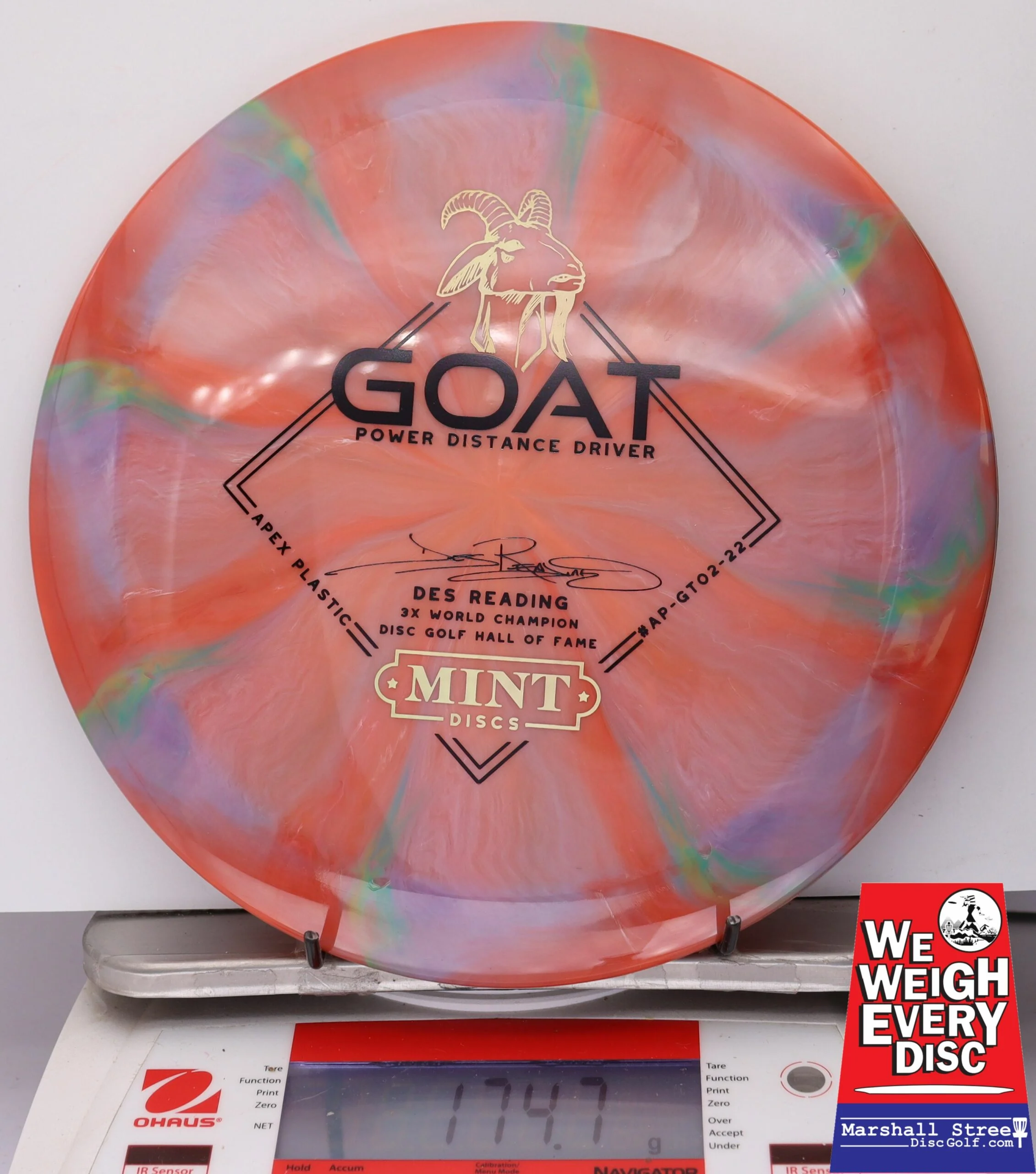 091987 Swirly Apex Goat, Des Reading - #64 OrngPrpGrn, 175