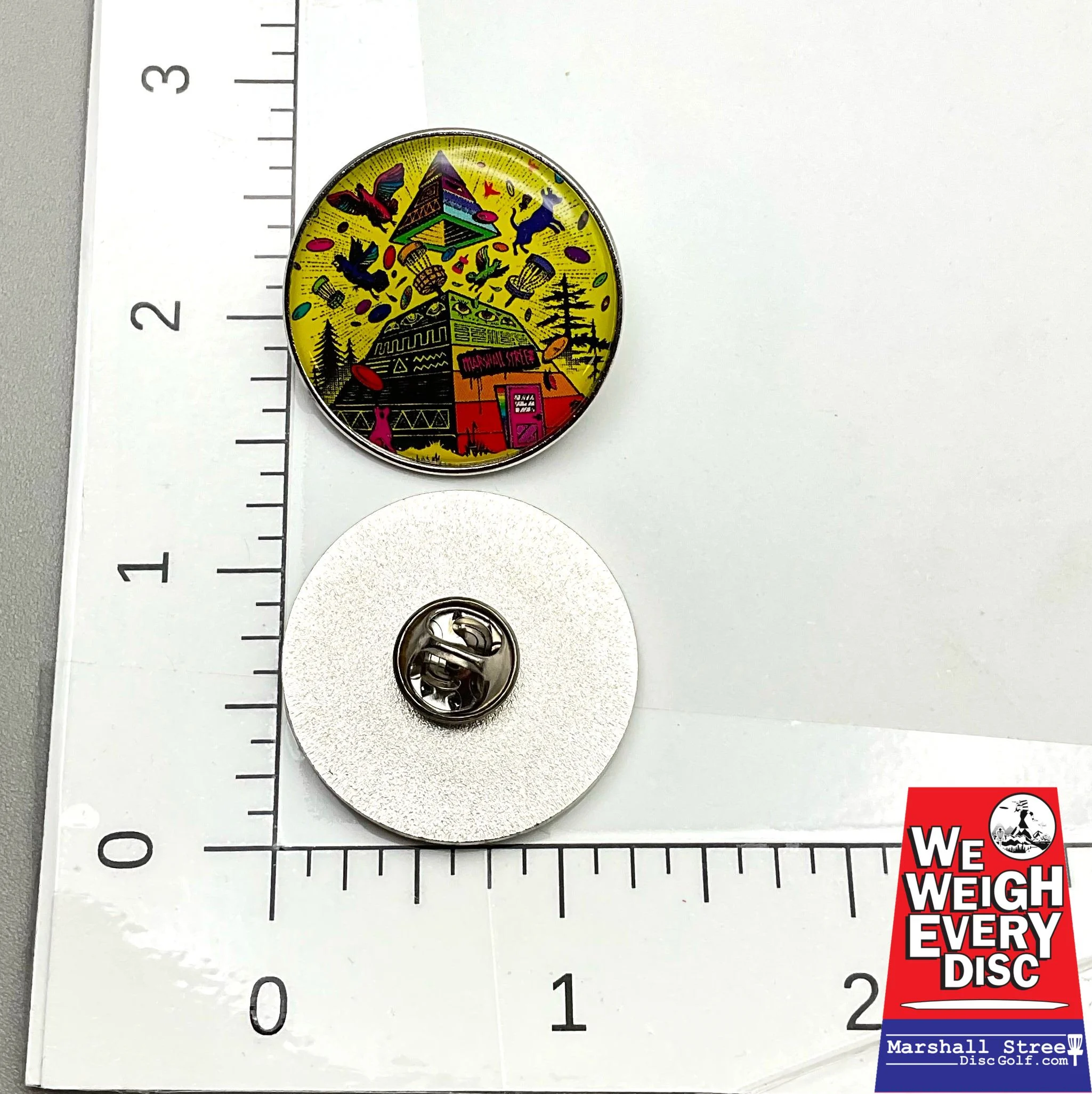 096017 Pyramids Explosion Multicolor Pin - Multicolor, 1.25" 10g