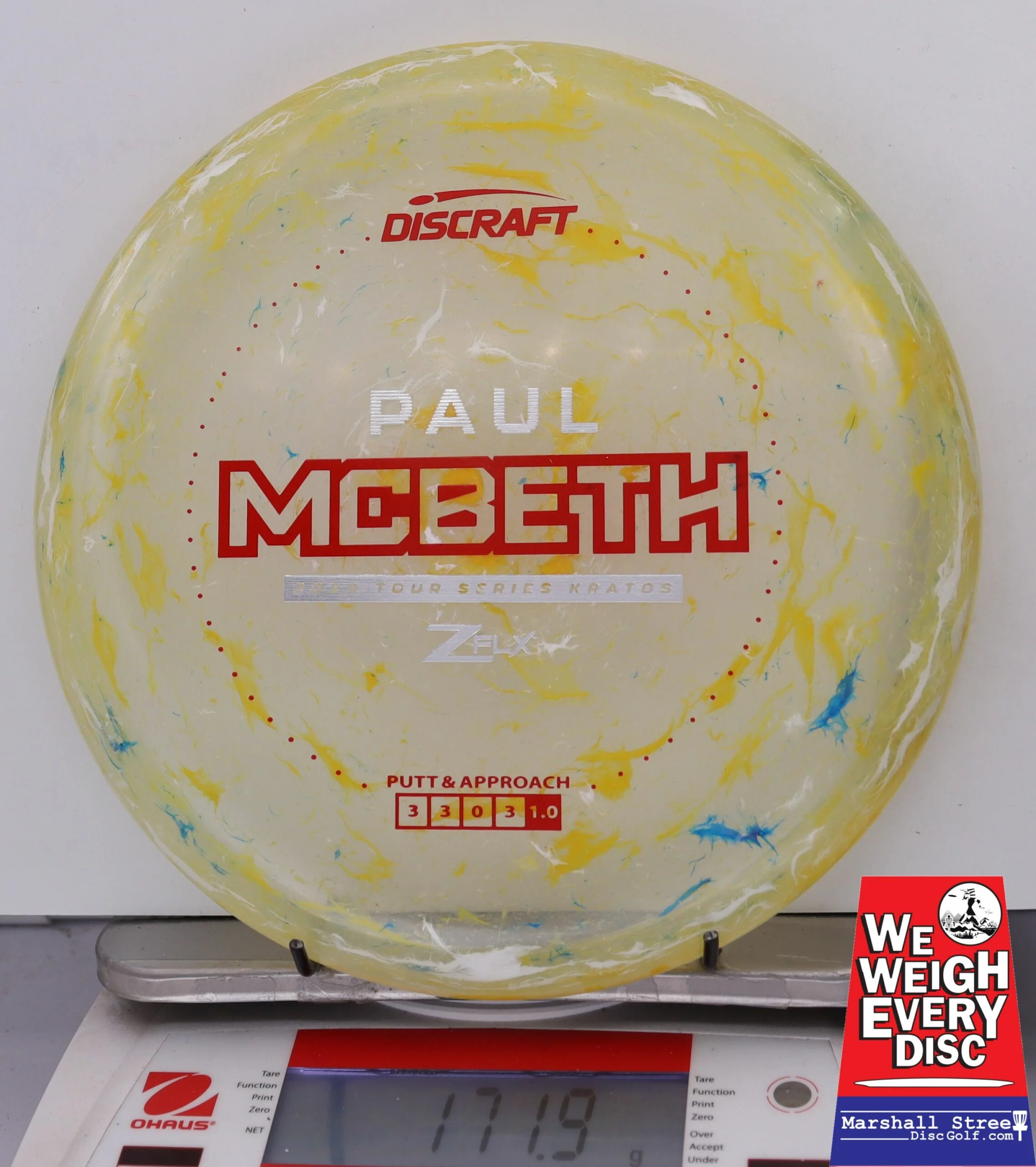 127352 Z FLX Jawbreaker Kratos, Paul McBeth 2024 Tour Series - #64 Yellow, 172